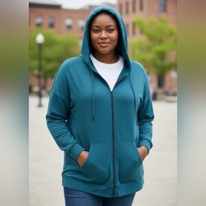 Blumin Apparel 3XL Teal Zip Up Hoodie